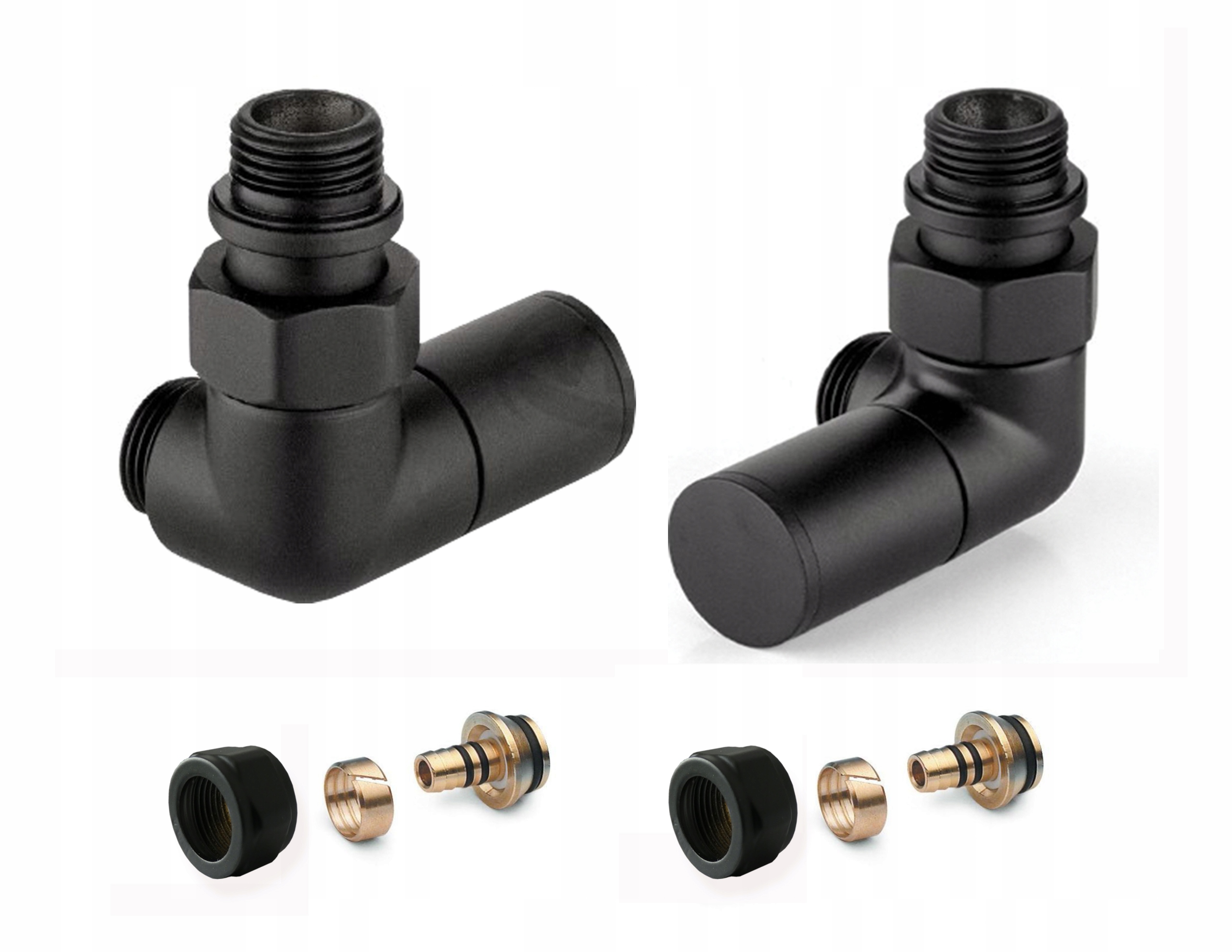 Axiálne radiátorové ventily Apm Black Pex x2ks