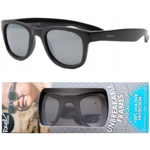 Okulary Przeciwsłoneczne Dziecięce Real Shades Surf Black Czarne 4+