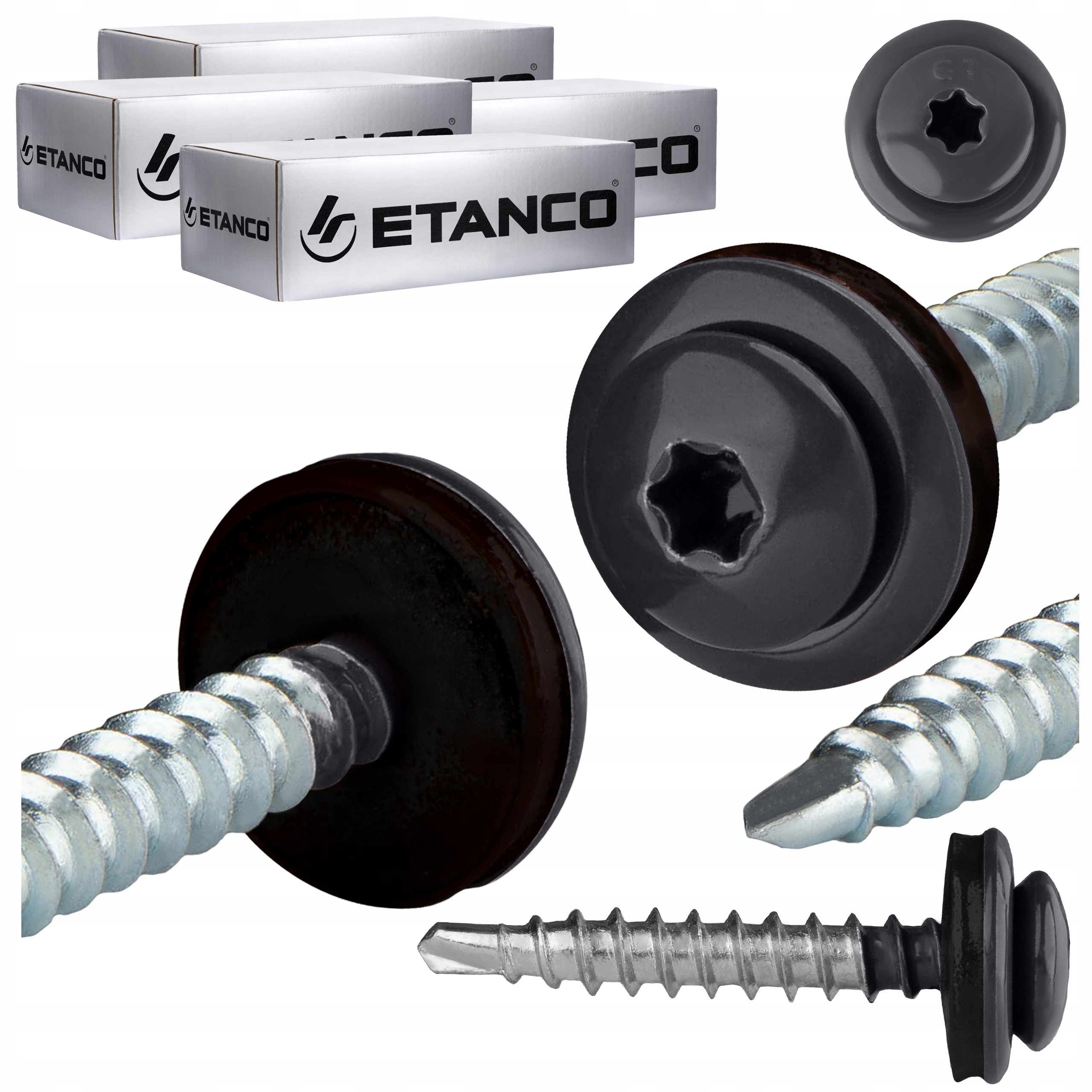 Farmářské vruty Torx 4,8x35 mm Ral 7024 1000 ks, vruty Etanco Gtf P