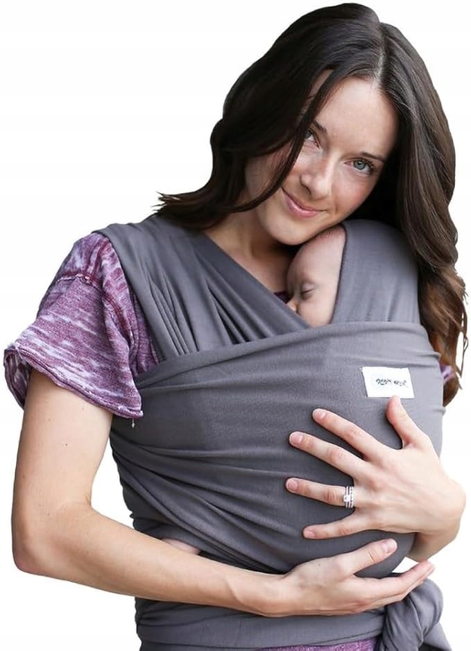 NOSIDEŁKO SLEEPY WRAP HANDS-FREE ELASTYCZNE ERGONOMICZNE 3-15 KG SZARE