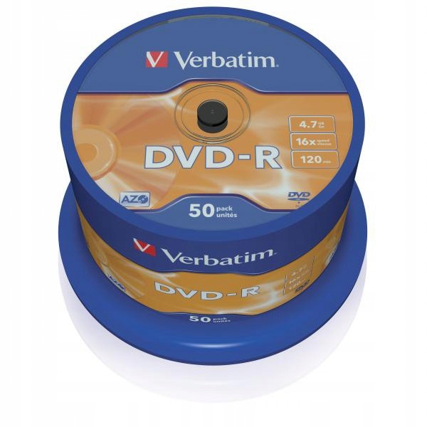 Płyta Verbatim Dvd-r Azo 4,7GB, Prędkość 16X, Cake