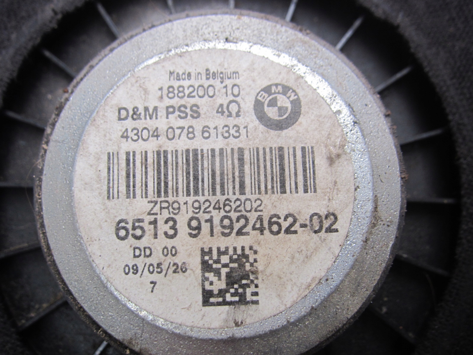 BMW E81 E87 E90 E91 E92 speaker HIFI NISKOTONOWY 65139192462 9192462 right
