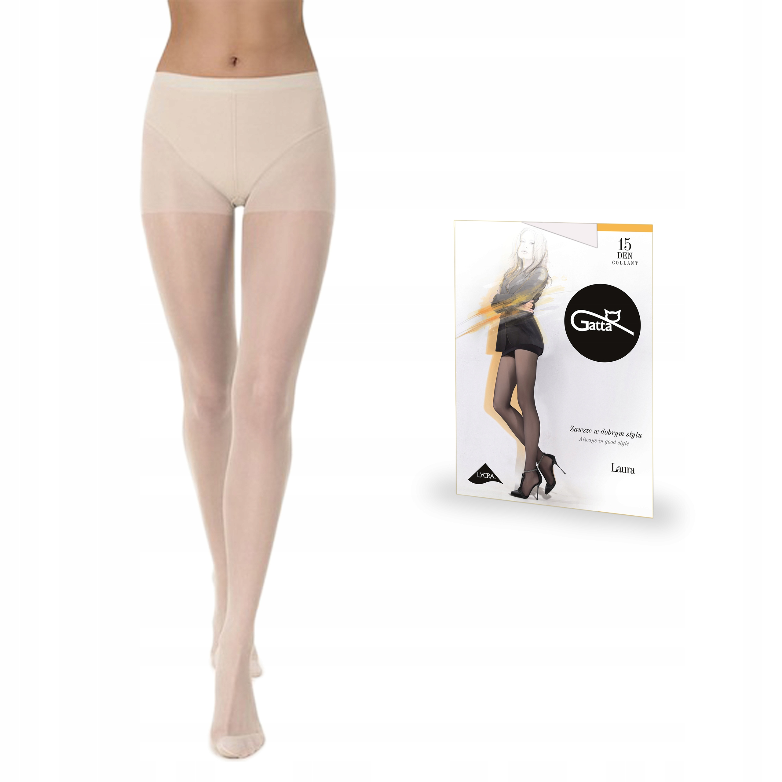 

Rajstopy Gatta Laura 15 den lycra, Panna 3-M