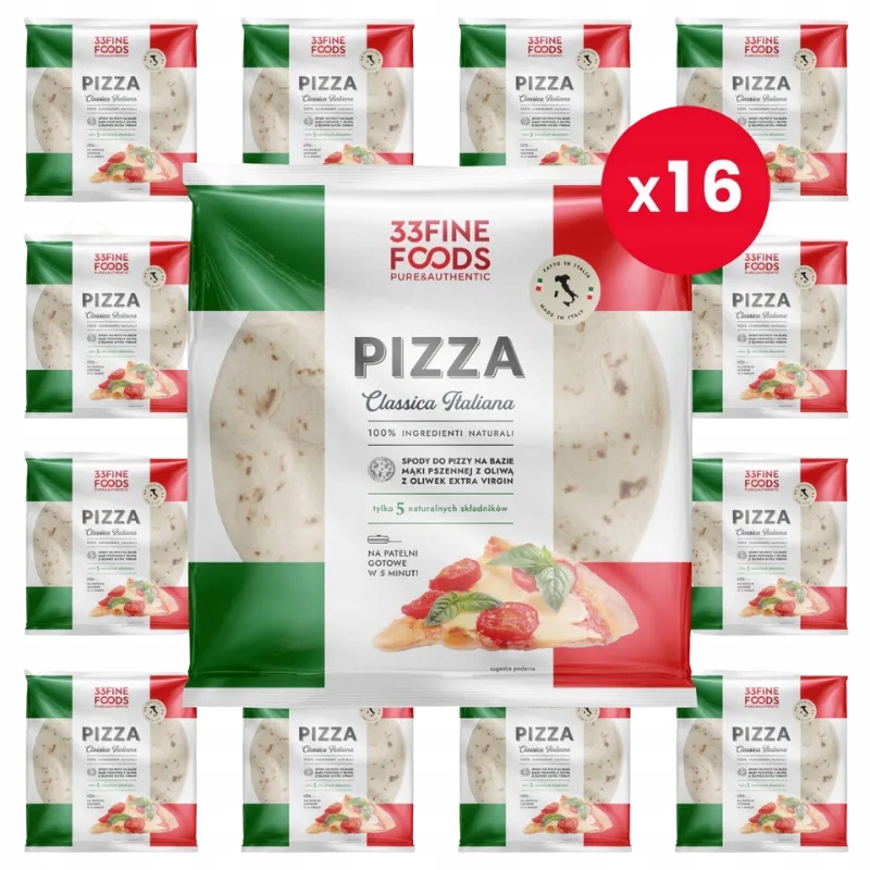 Spody Do Pizzy 280g Zestaw 16 Sztuk Classica Italiana Prosto z Włoch