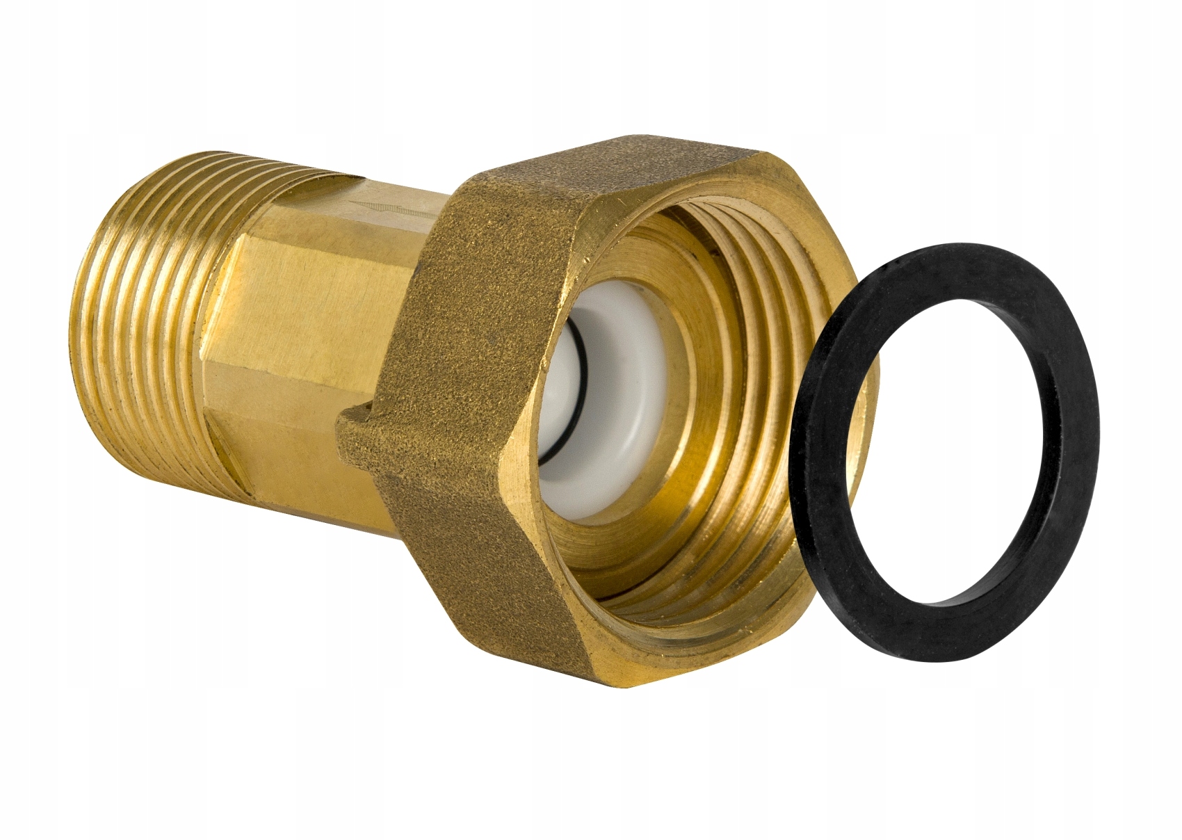 Półśrubunek 1/2 " x 3/4 " z zaworem zwrotnym prosty mosiężny