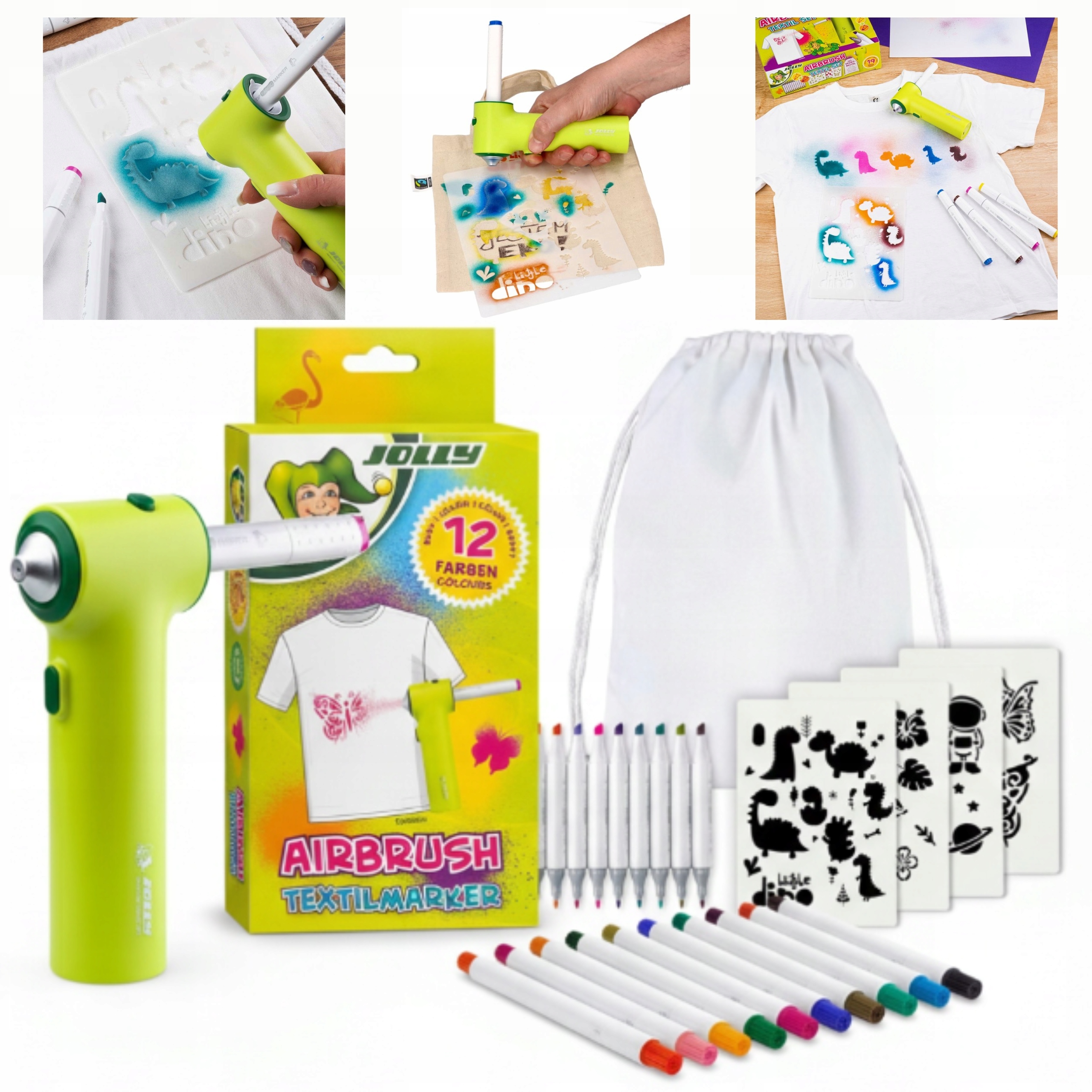 Zabawka 3+ Airbrush Textil Zestaw Do Samodzielnego Ozdabiania Tkanin