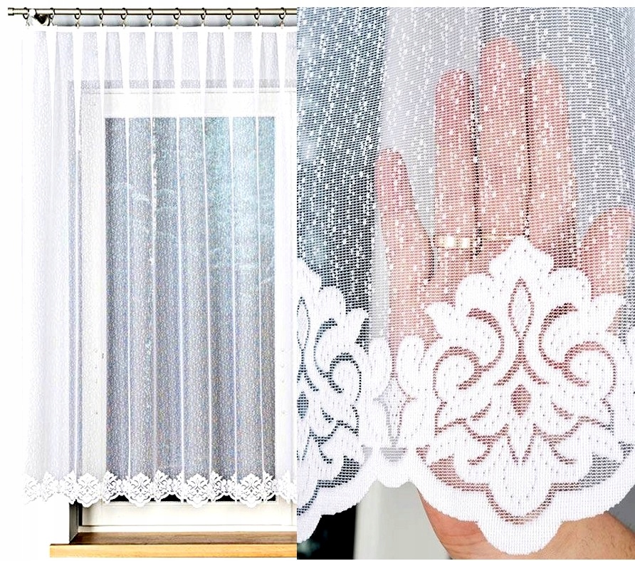 Firana żakardowa Wzór Żaklina 400x150cm prosta (gotowa) z obszyciem
