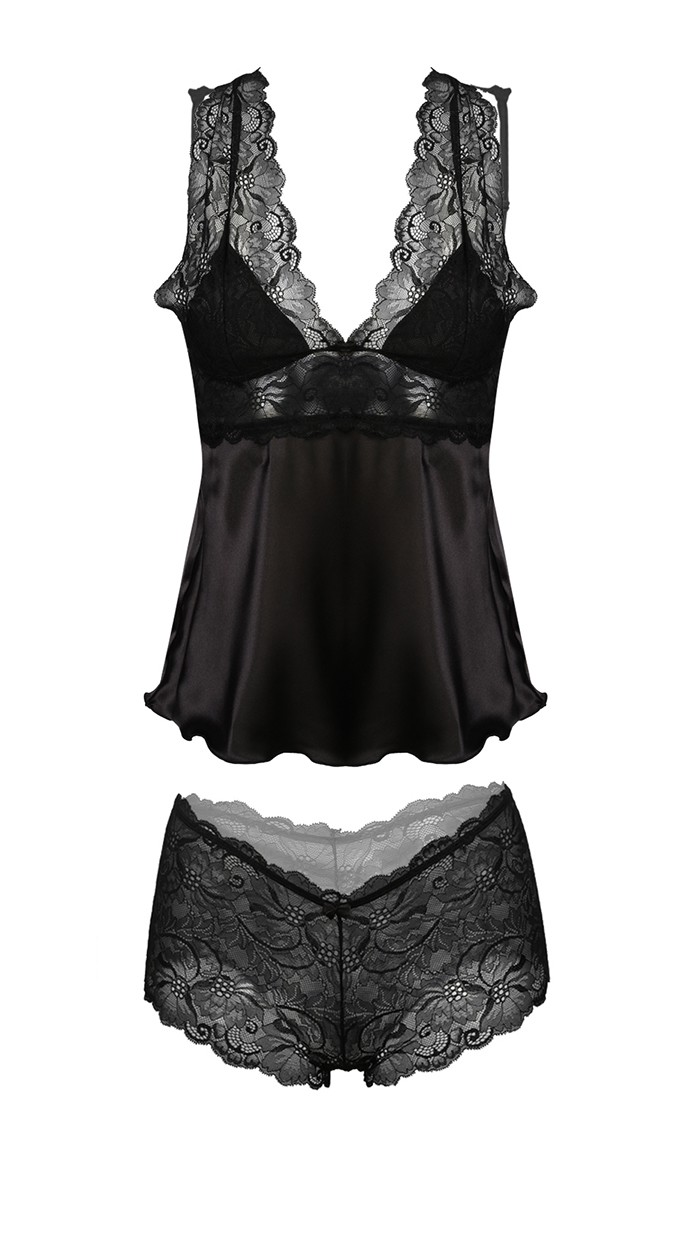 

Komplet Belinda XL, Satyna Czarny