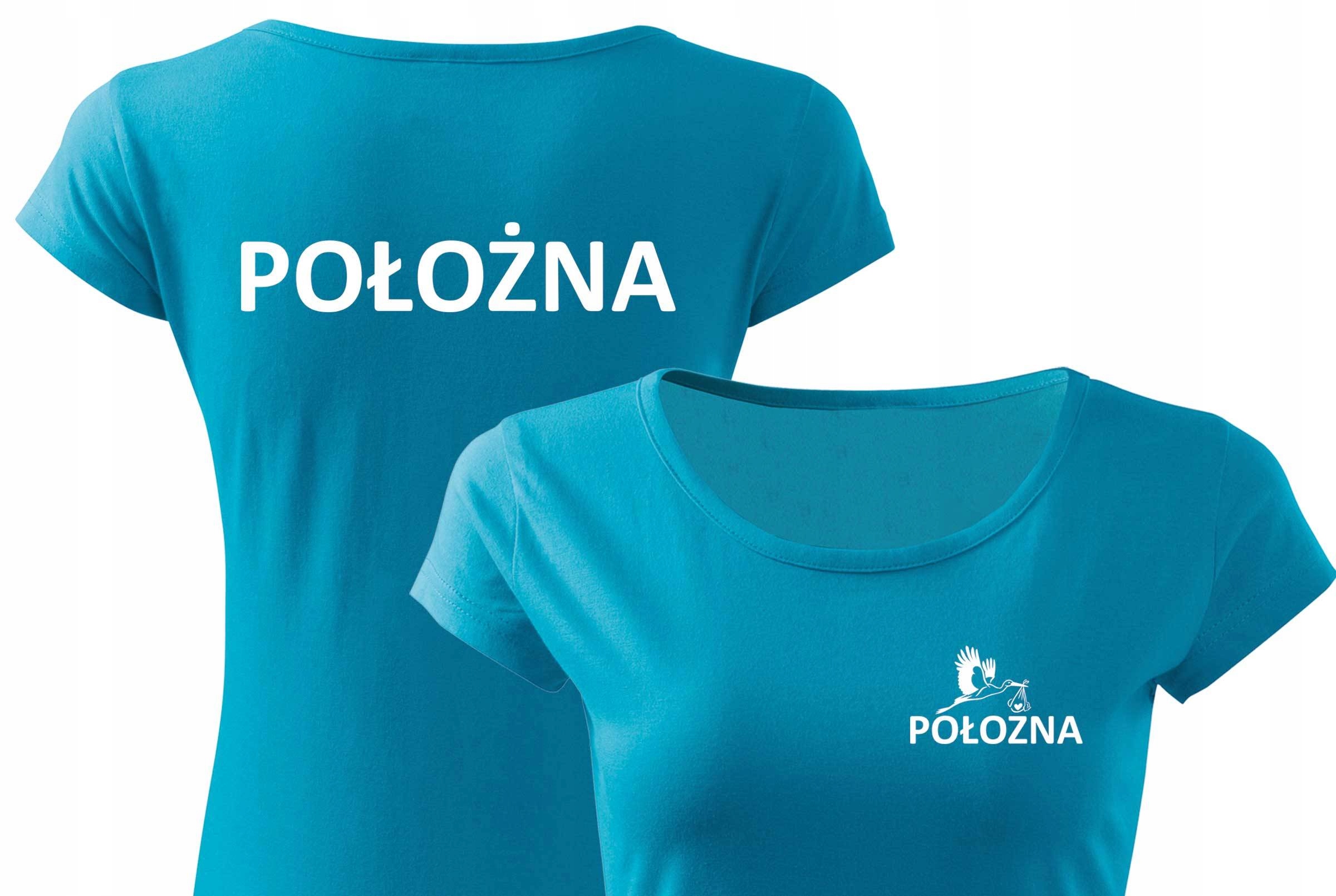 

Bawełniana koszulka T-shirt medyczny wzór Położna