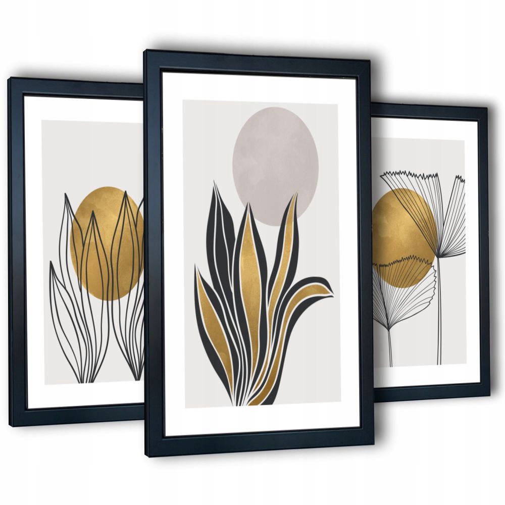 

3 obrazy w ramach salon abstrakcja _3 130x63