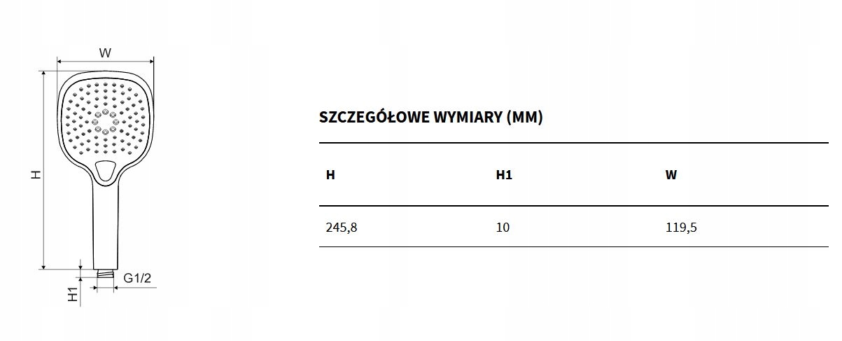 EXCELLENT słuchawka prysznicowa, chrom Kod producenta AREX.SH.100CR