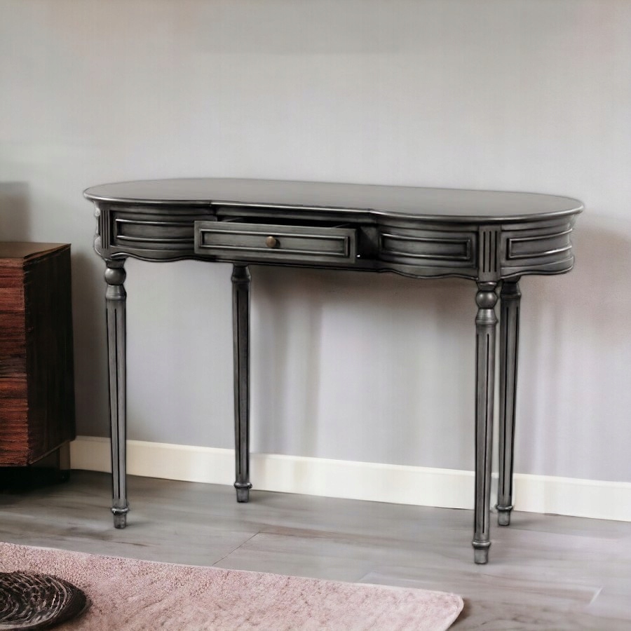 Konsola do Przedpokoju Stolik Przyścienny do Salonu Biurko Szare Stylowe Głębokość mebla 55 cm