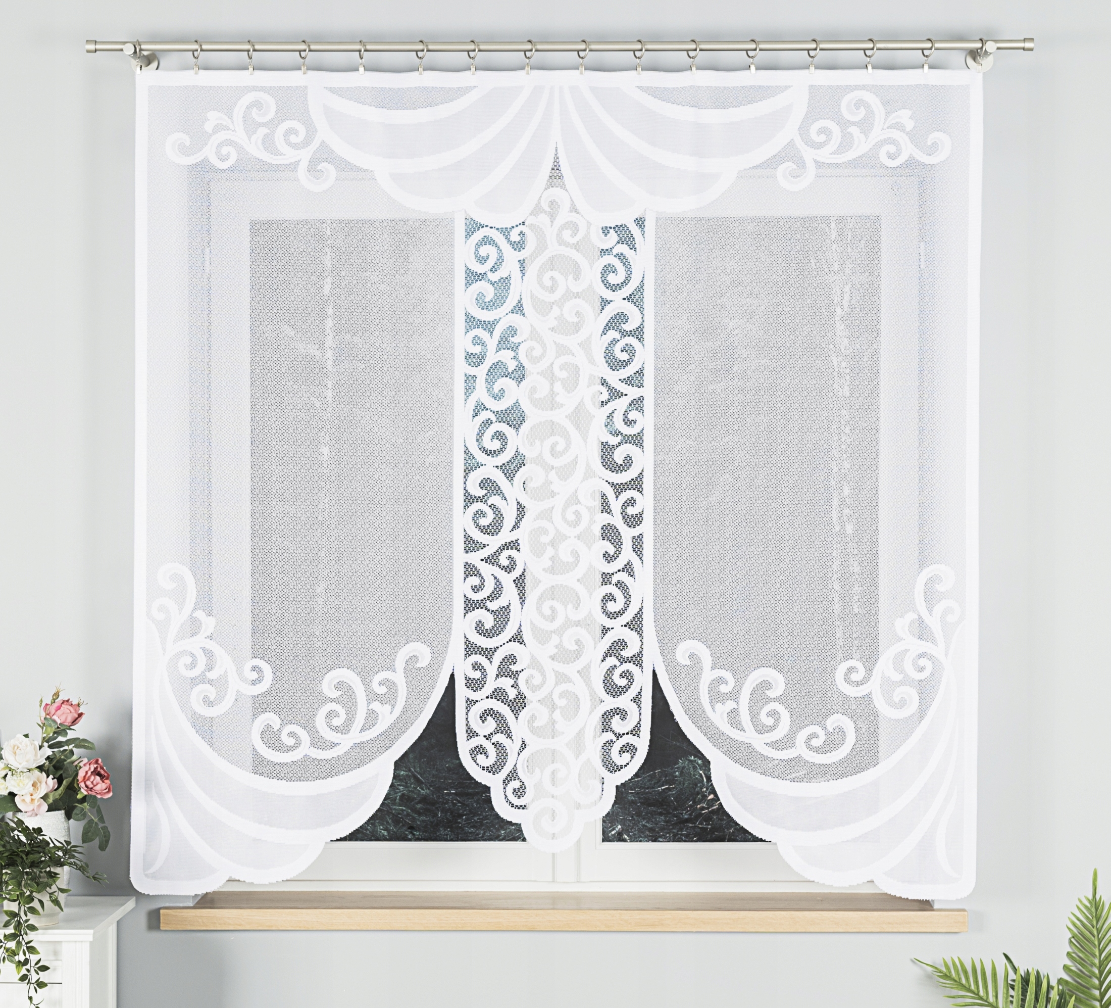 PANEL ŁAPACZ SNÓW GOTOWA FIRANKA ŻAKARDOWA BIAŁA Wzór klasyczny