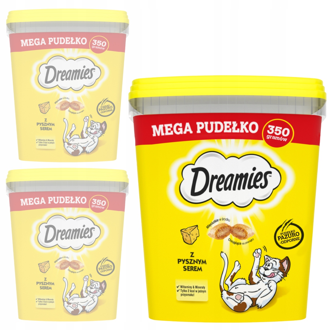 Dreamies Przysmak Dla Kota Chrupiące Paszteciki Z Nadzieniem Z Serem 3x350g