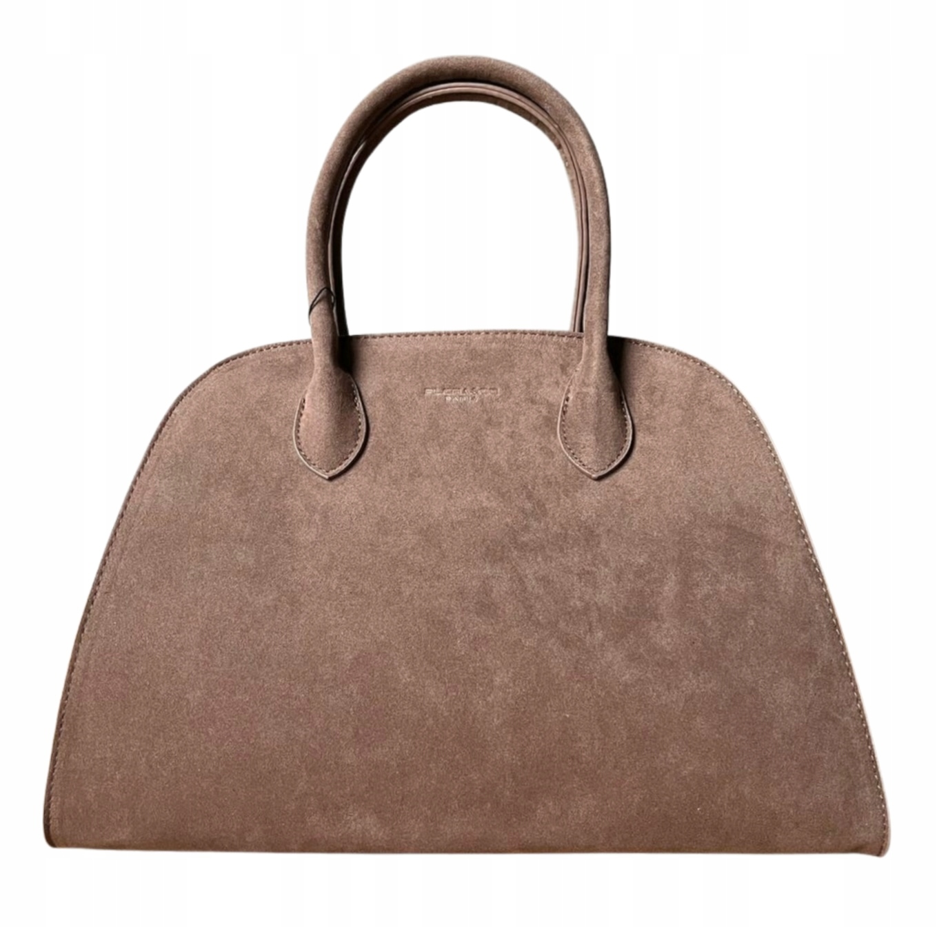Flora&Co taupe zamszowa torebka kuferek shopper zamsz cappuccino torba