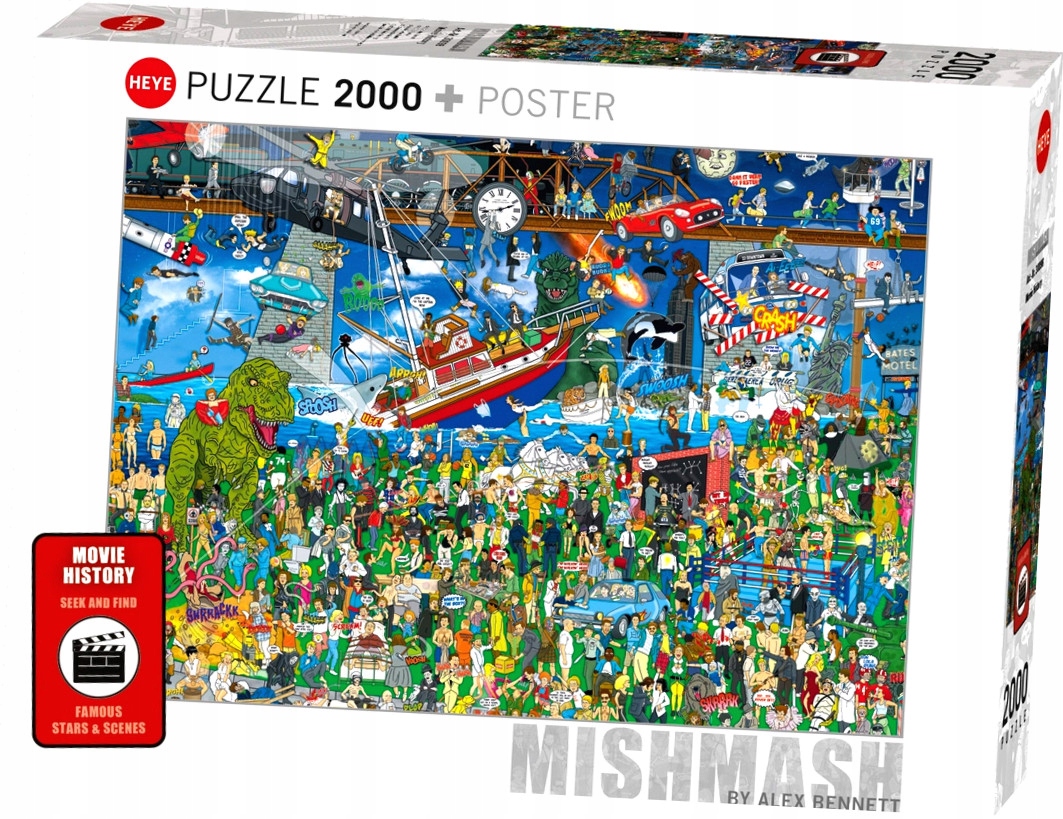 Puzzle 2000 elementów. Historia filmu. Alex Beneete plakat Heye