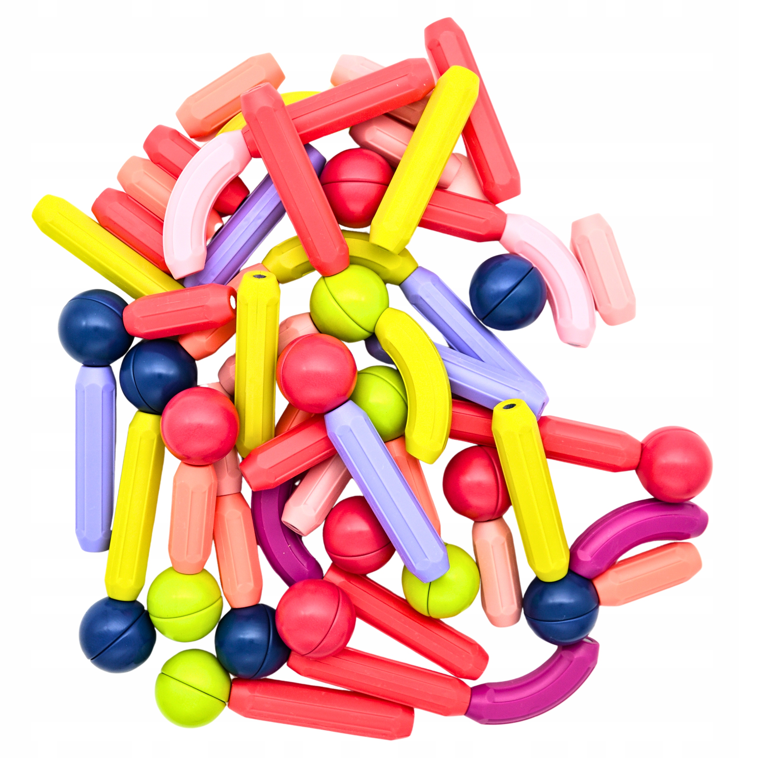 KLOCKI EDUKACYJNE MAGNETYCZNE KONSTRUKCYJNE MAGNETIC STICKS 64 el. DIY STEM Płeć chłopcy dziewczynki