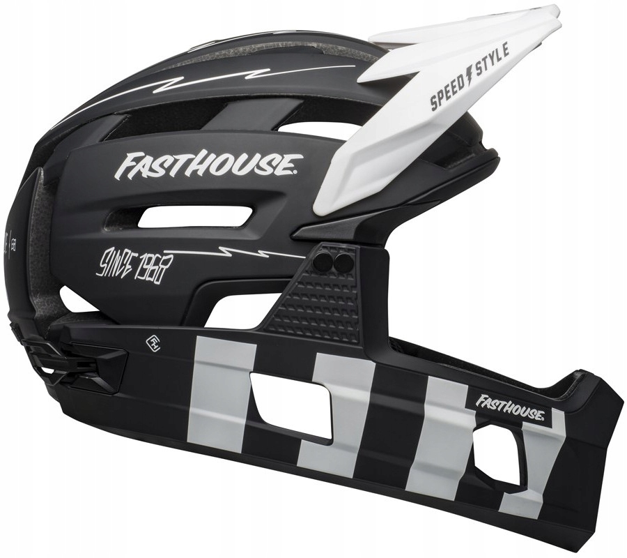 Helma Bell Air R Mips 58-62 Odnímatelná Čelist Enduro -Fasthouse Blk/Wht