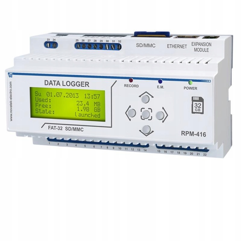 Mikropocesorový záznamník parametrov siete RPM-416 Novatek Electro