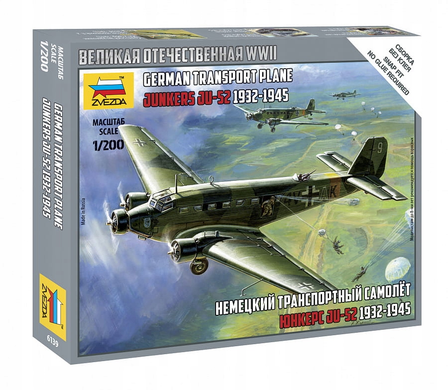 Ju-52 Junkers 1:200 Zvezda 6139