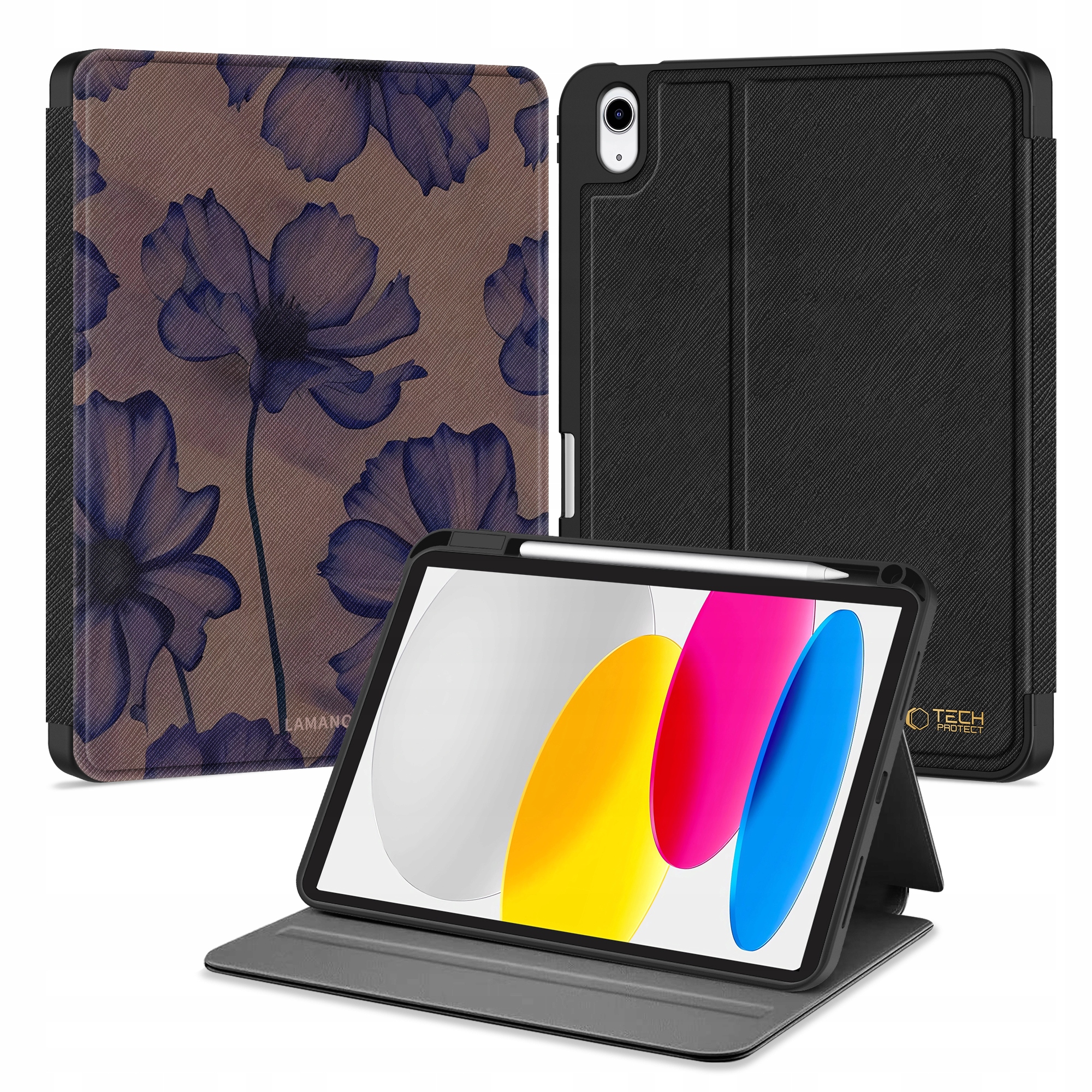 Składane Etui Pokrowiec Kwiaty Do Ipad 10.9 2022 10-GEN 11 2025 11-GEN