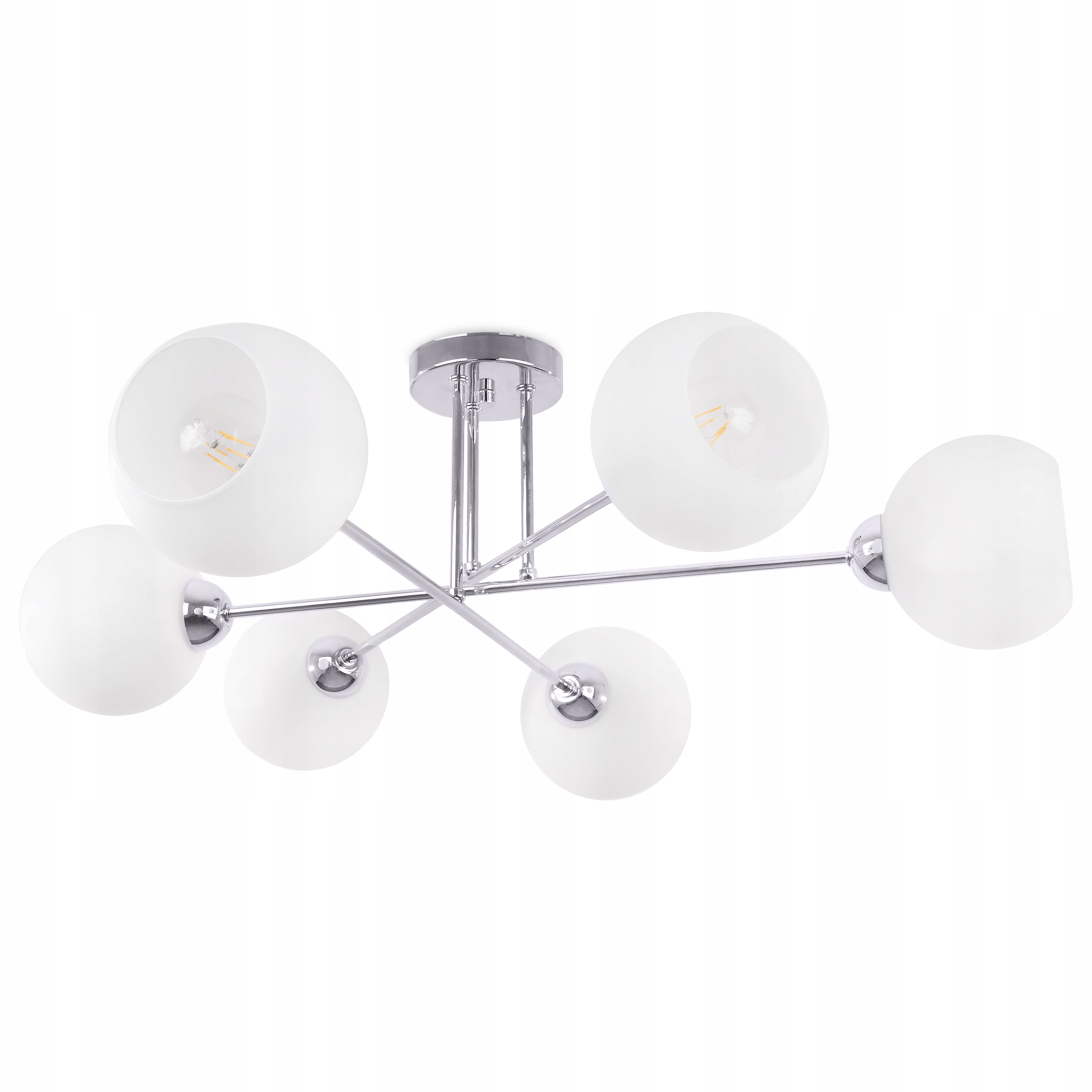 Stropná Lampa Závesný Luster Chróm Biele Gule Do Kuchyne Kúpeľne