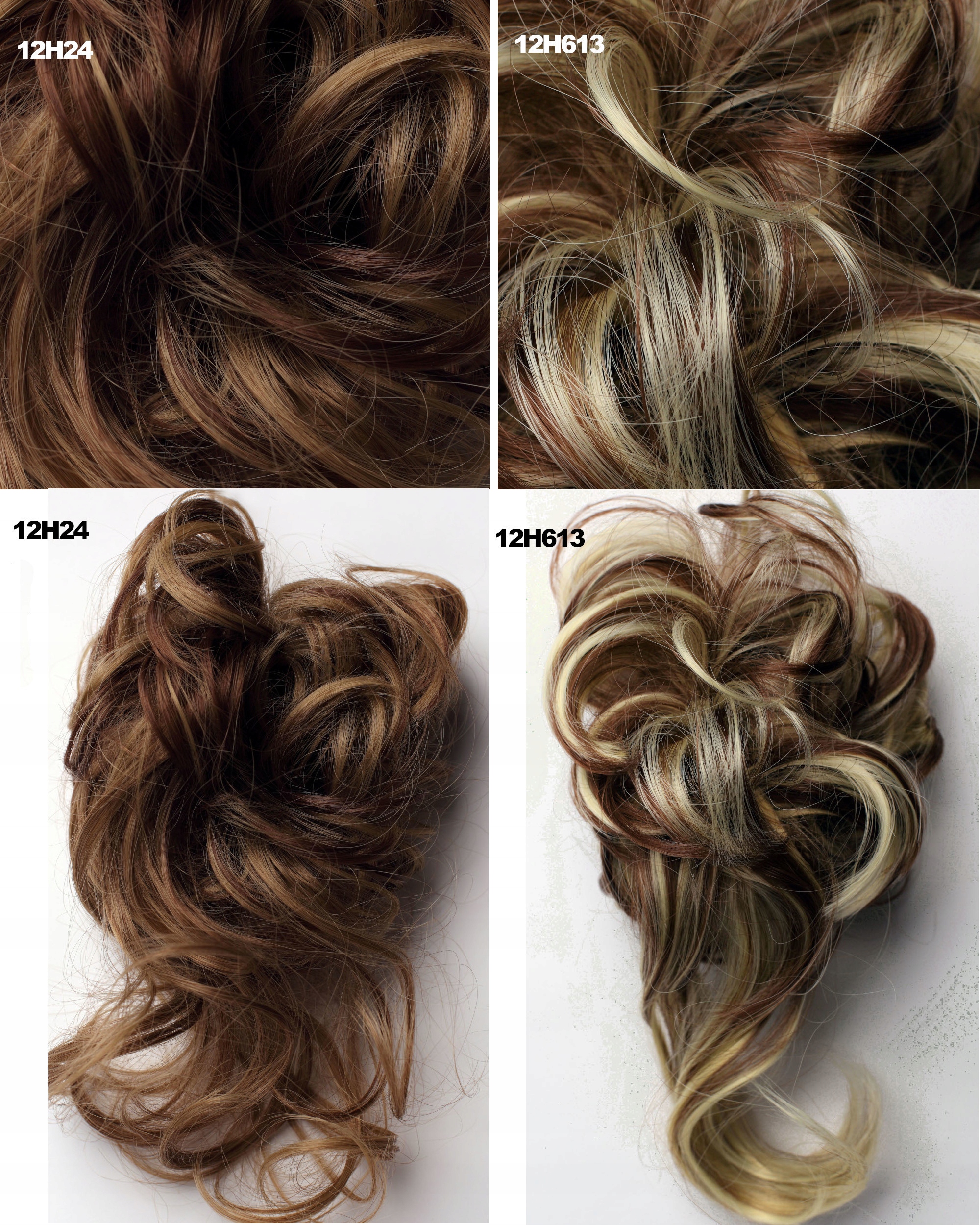 DOCZEPIANY KOK na gumce GĘSTY treska DOPINKA loki Typ włosów syntetyczne