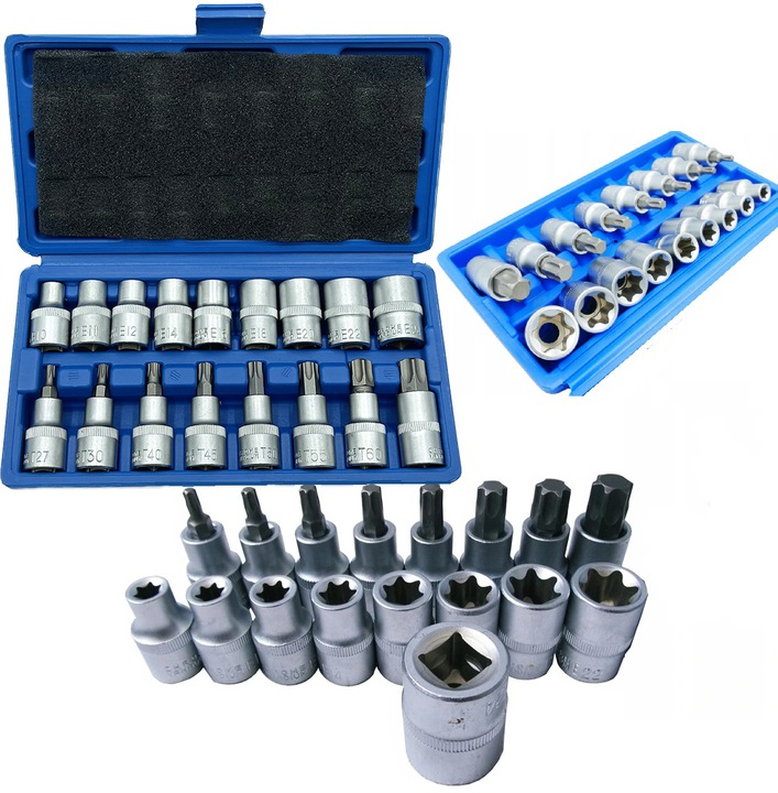 ZESTAW NASADEK NASADKI KLUCZE BITY TORX 1/2'' 17EL