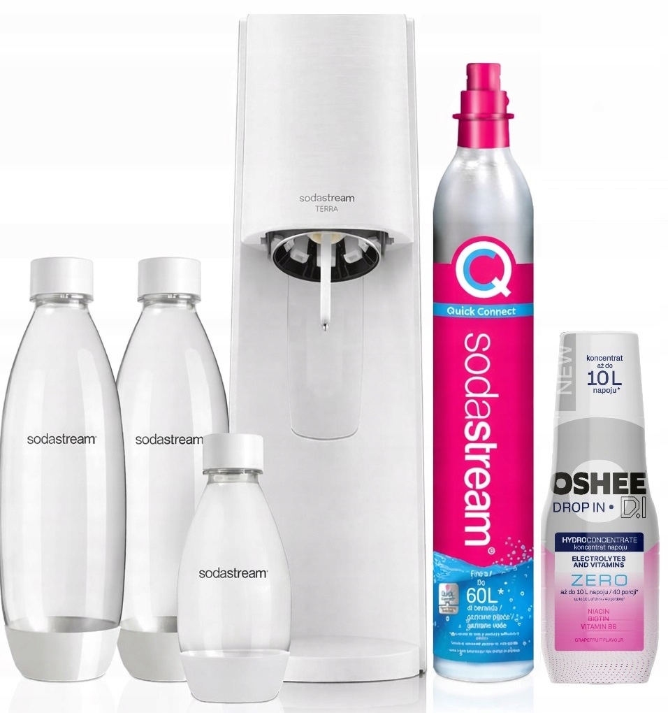 saturátor Sýtenej Vody SodaStream Terra sada 3 Fliaš fľaša CO2 Syrop