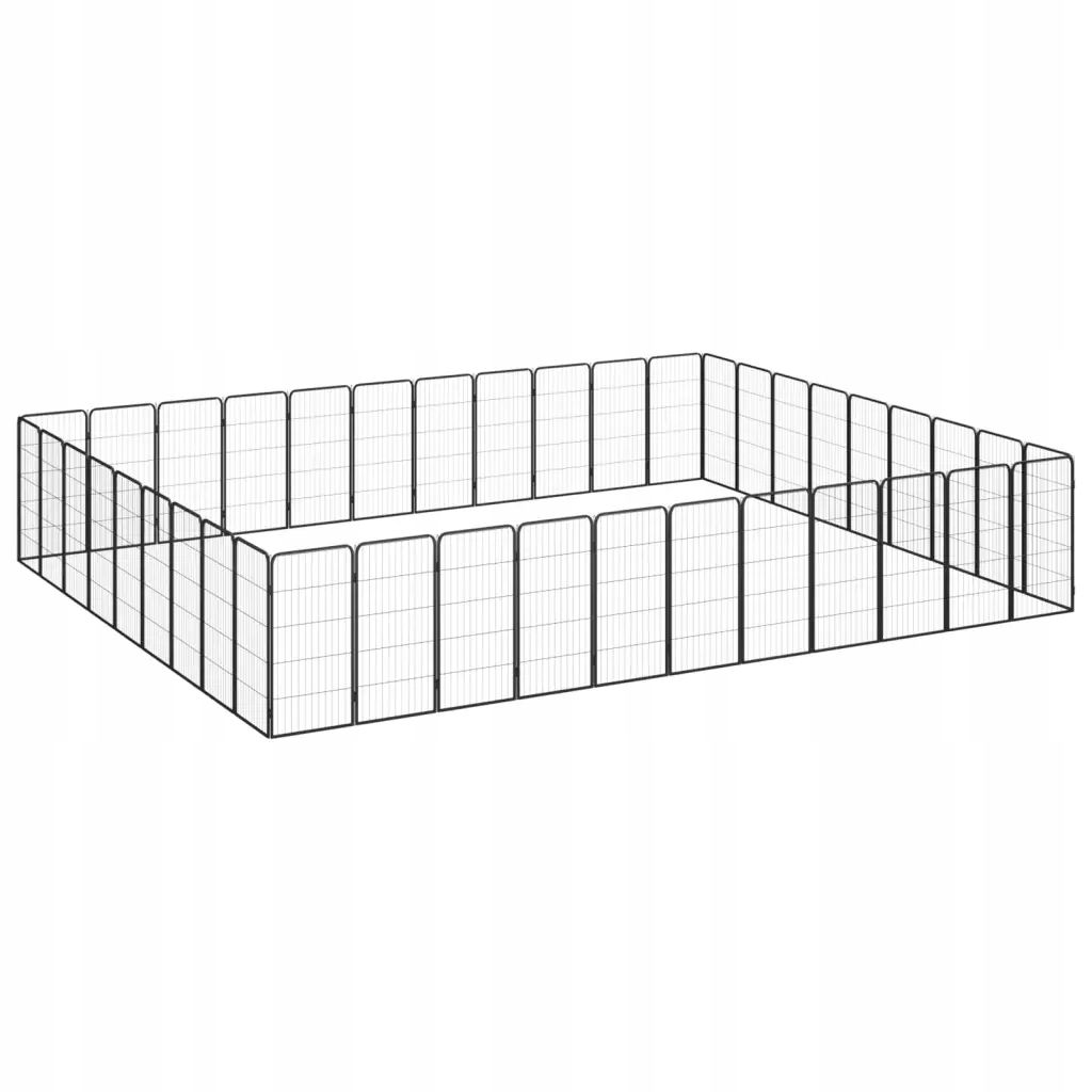 Levně 40panelová ohrádka pro psy černá 50 x 100 cm práškovaná ocel