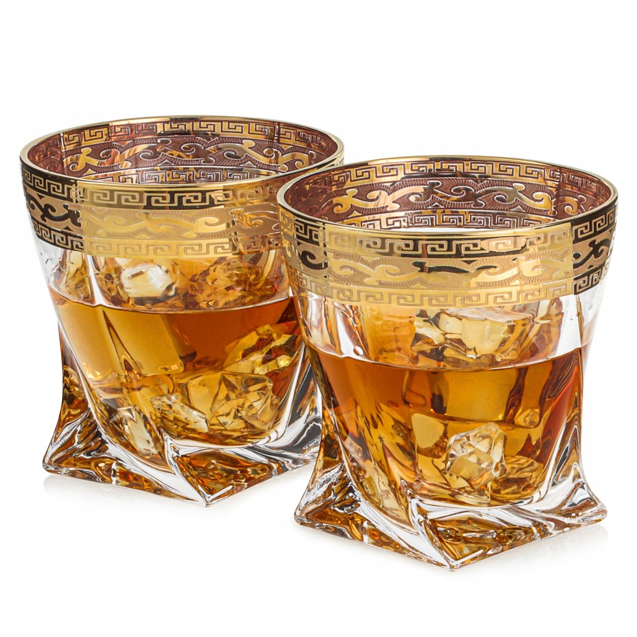 Exkluzívne poháre na whisky Zlatý Ornament 340 ml 2 ks
