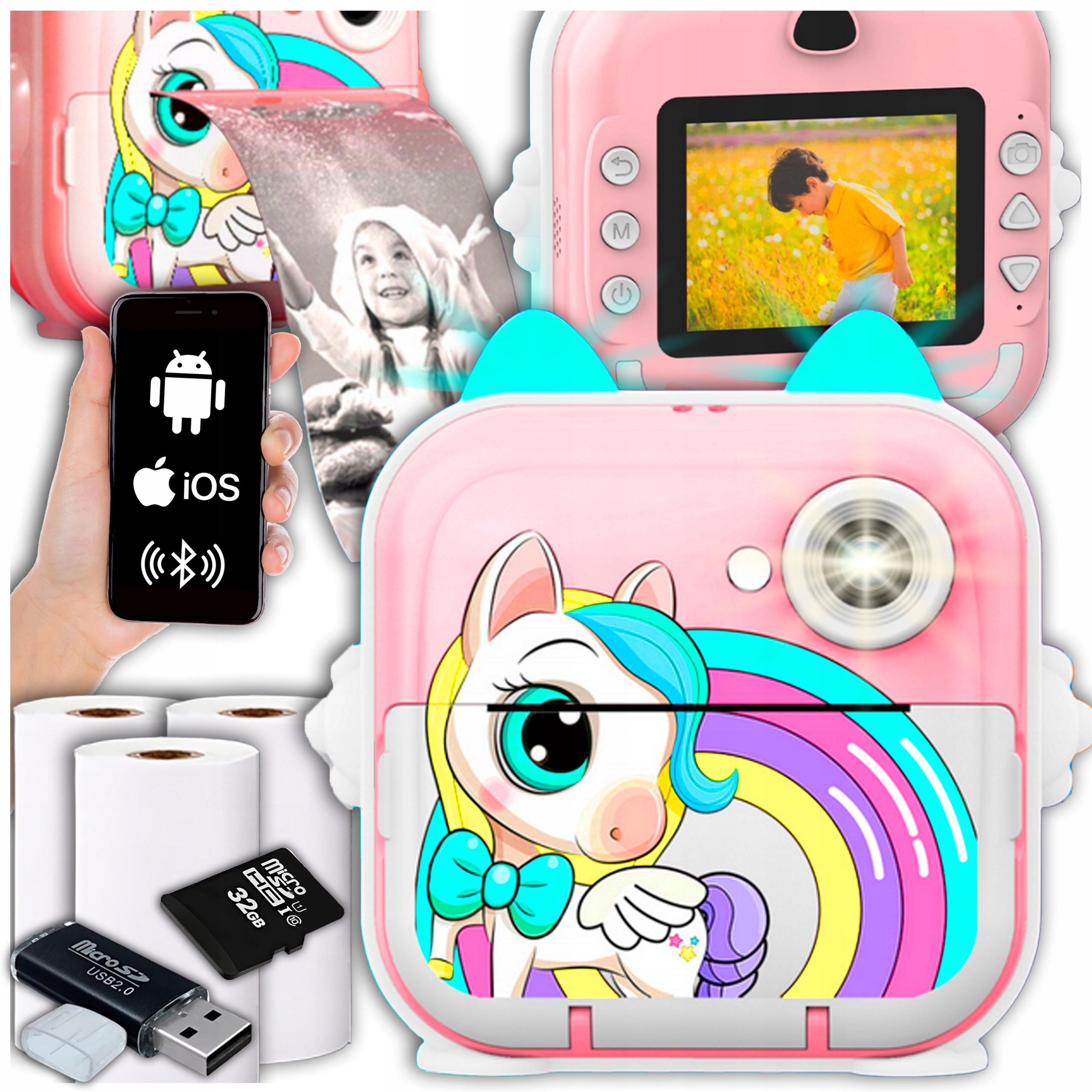 Fotoaparát Okamžitý Tisk Mini Tiskárna kamera hry pro děti