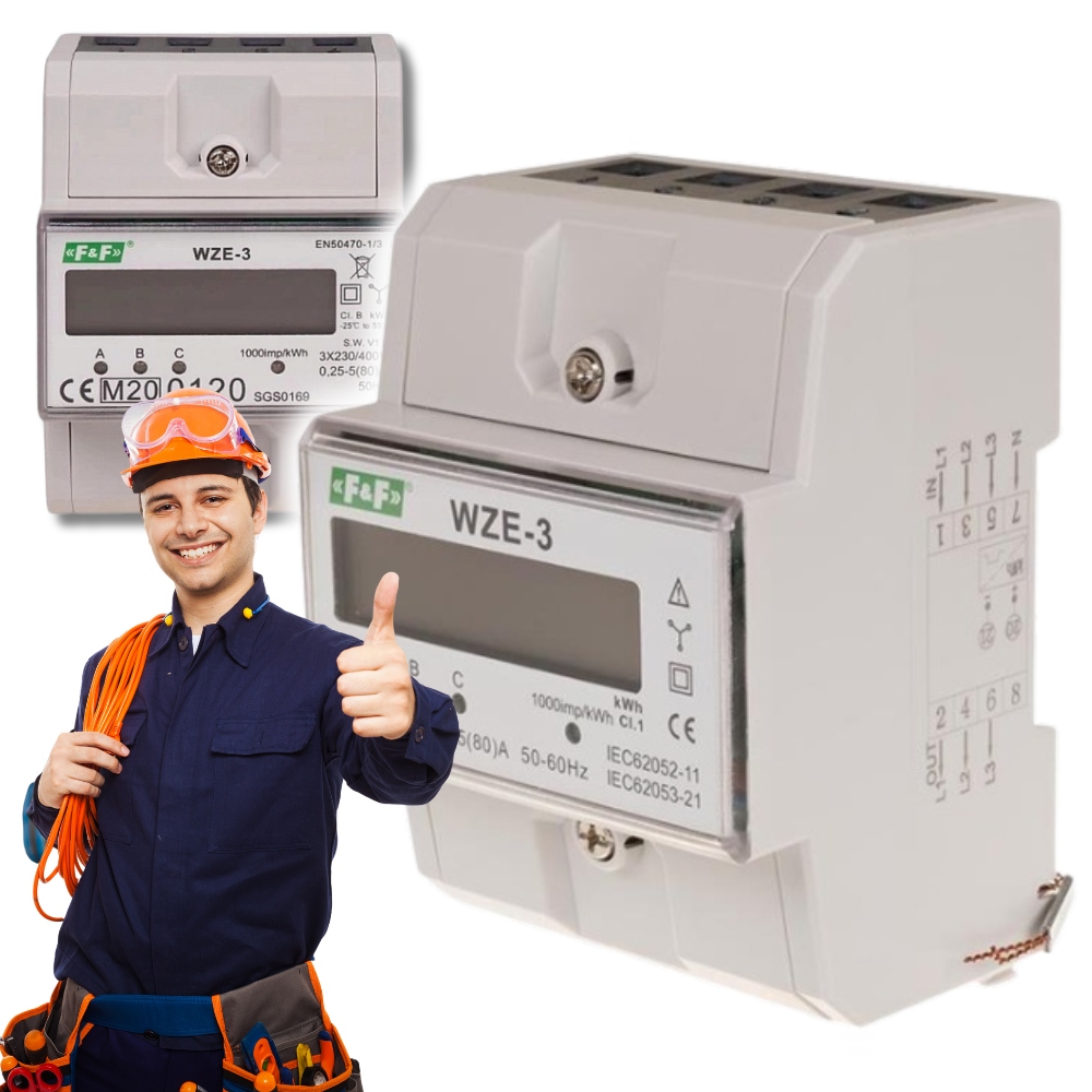 Certifikovaný 3-fázový Elektroměr spotřeby energie 80A