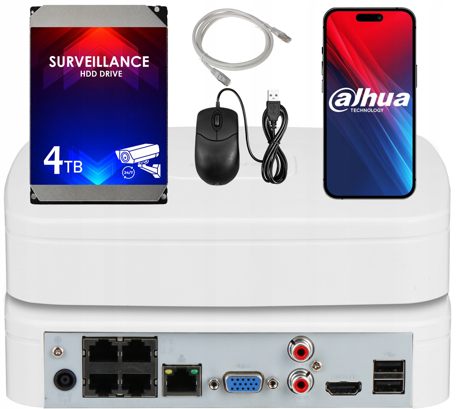 Ip Rekordér NVR2104-P-4KS3 4 Kanálový 4xPoE Dahua 4TB disk