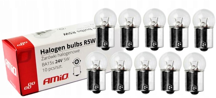 

Żarówki Halogenowe R5W BA15s 24V Postojówka 10szt