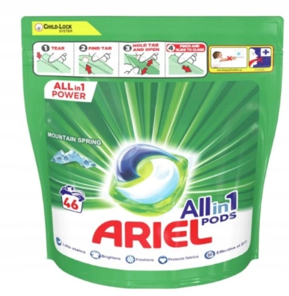 Ariel Kapsle na praní Mountain Spring 46 ks