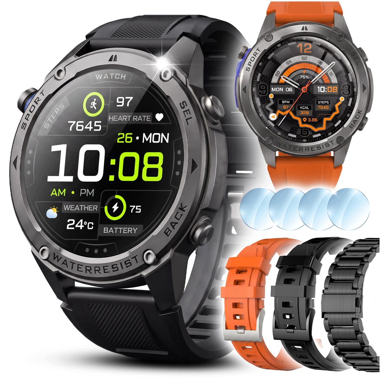 Zegarek Smartwatch Męski Wodoodporny Rozmowy Menu Pl Gps Amoled Smart Watch