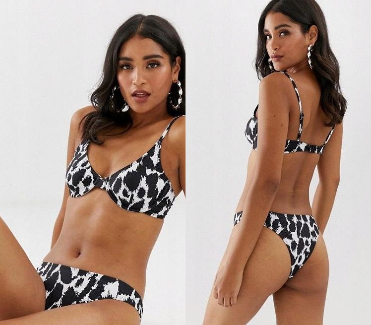 

Missguided Biało czarne figi bikini print (40)