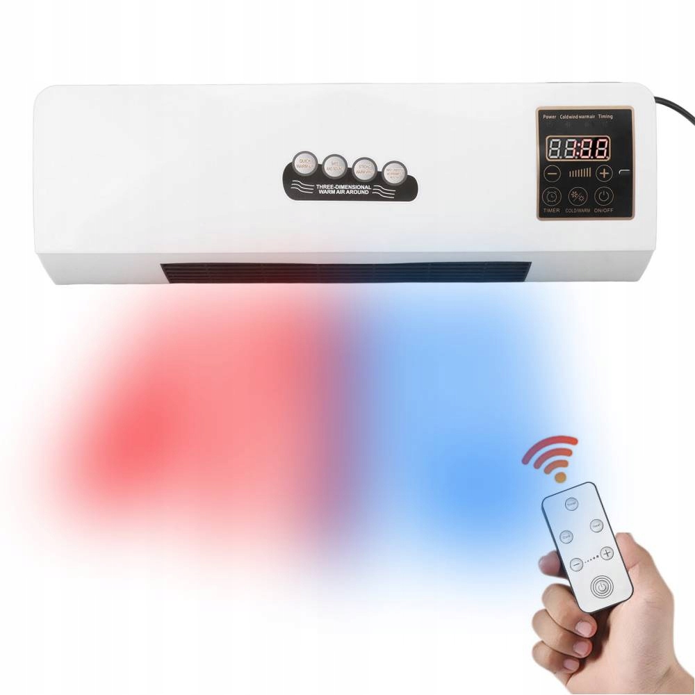 Grzejnik Elektryczny Ścienny Kurtyna Energooszczędna Powietrzna 1800W+PILOT