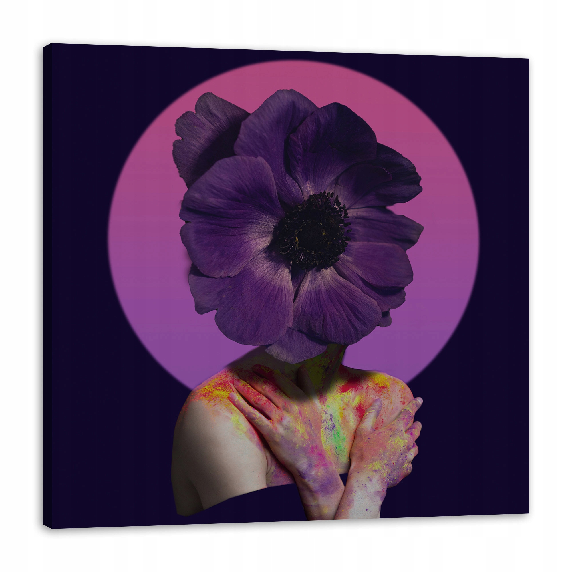 Obraz na plátně Fialová Květina Dívka Barvy 80x80 cm