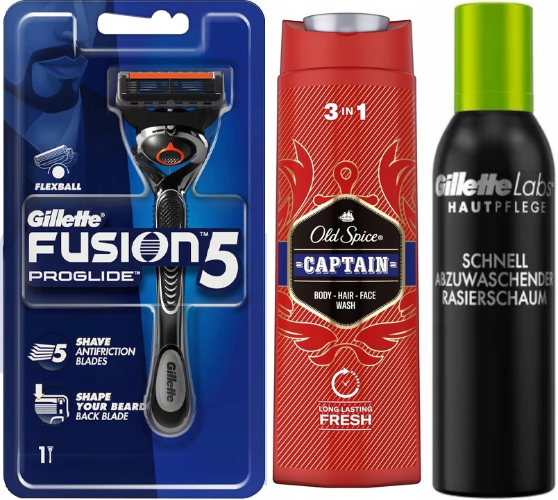 Gillette Fusion ProGlide strojek náplň Flexball+ Pěna Dárek Gel 250