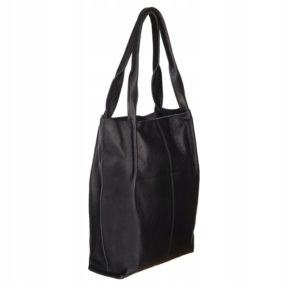 SKÓRZANA TOREBKA WOREK MIĘKKA SKÓRA CZARNA Kolor okuć nie dotyczy