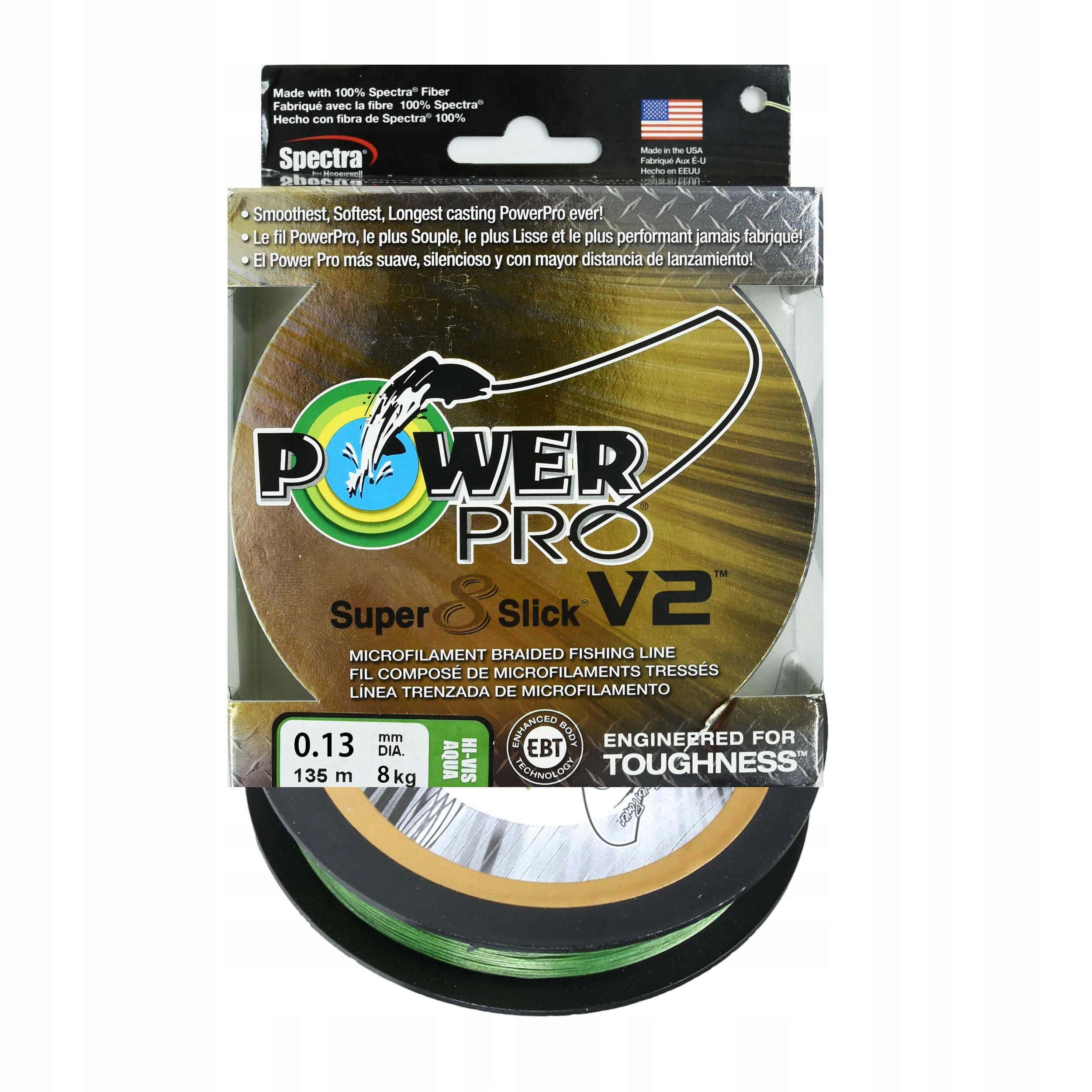 Plecionka Power Pro Super8Slick AquaGreen sandacze 0.13mm 135m śliska 1szt.