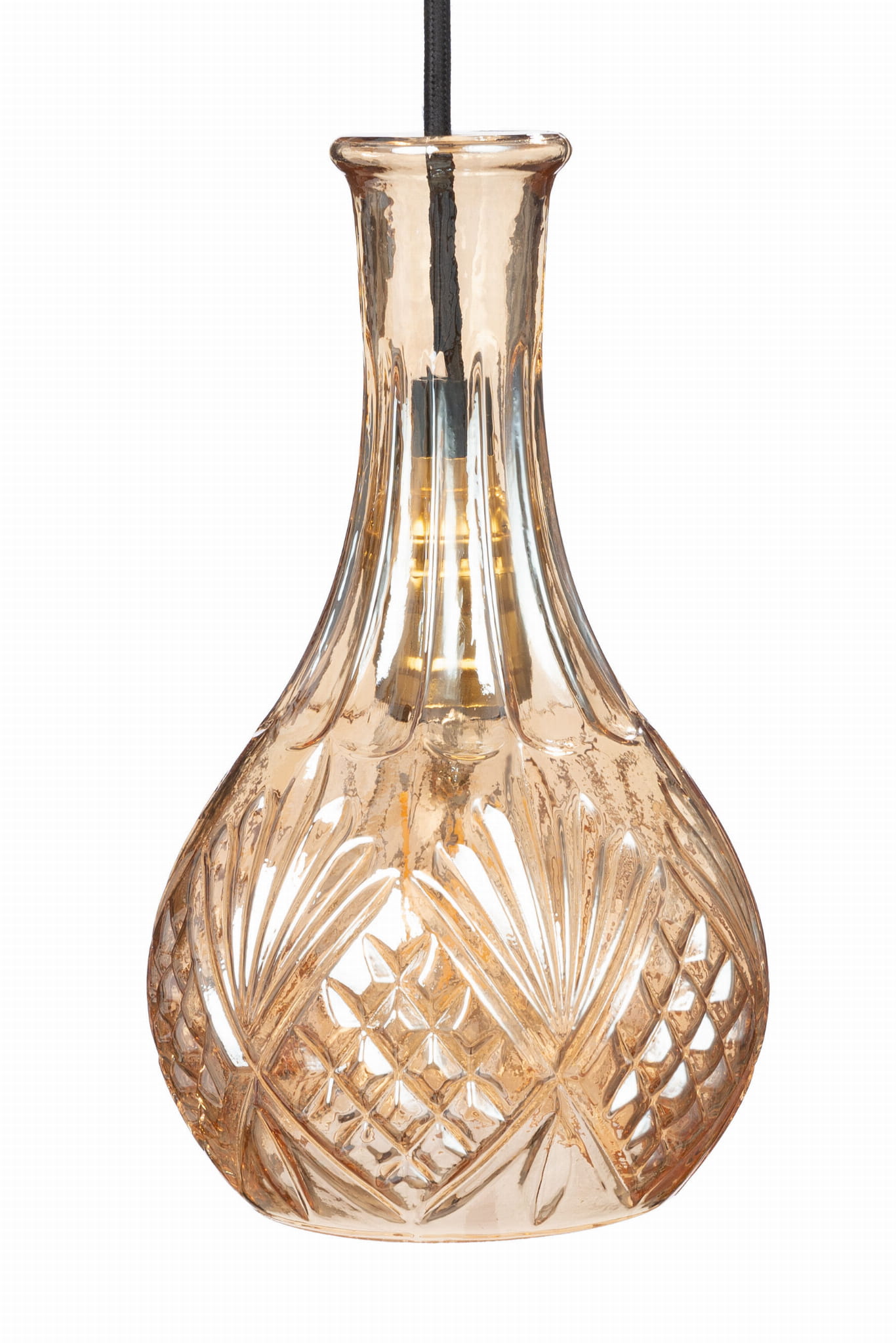 

Lampa wisząca kryształowa podłużna karafka Amber