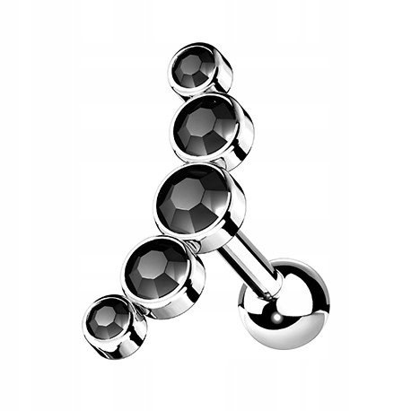 

Cluster do ucha z kryształkami 1,2/6 czarny