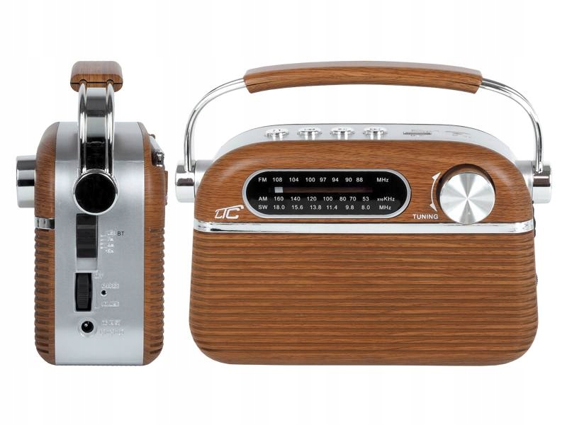 Retro přenosné rádio Ltc Bluetooth Am/fm/usb/sd akumulátor 1200 mAh