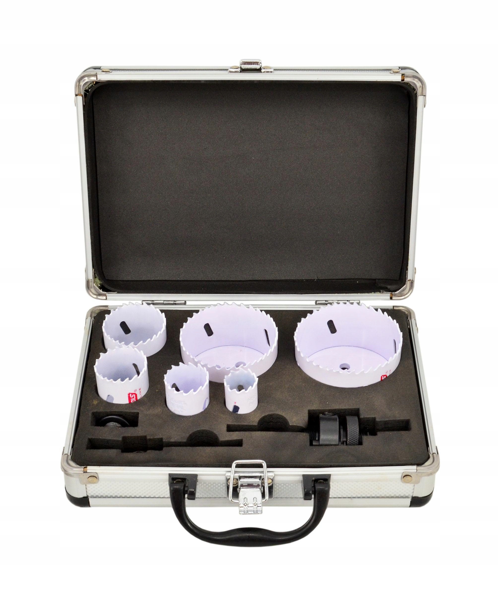 Komplet Bimetalových Děrovačů V Kufříku 8 dílů 22-73 mm Black Line Awtools