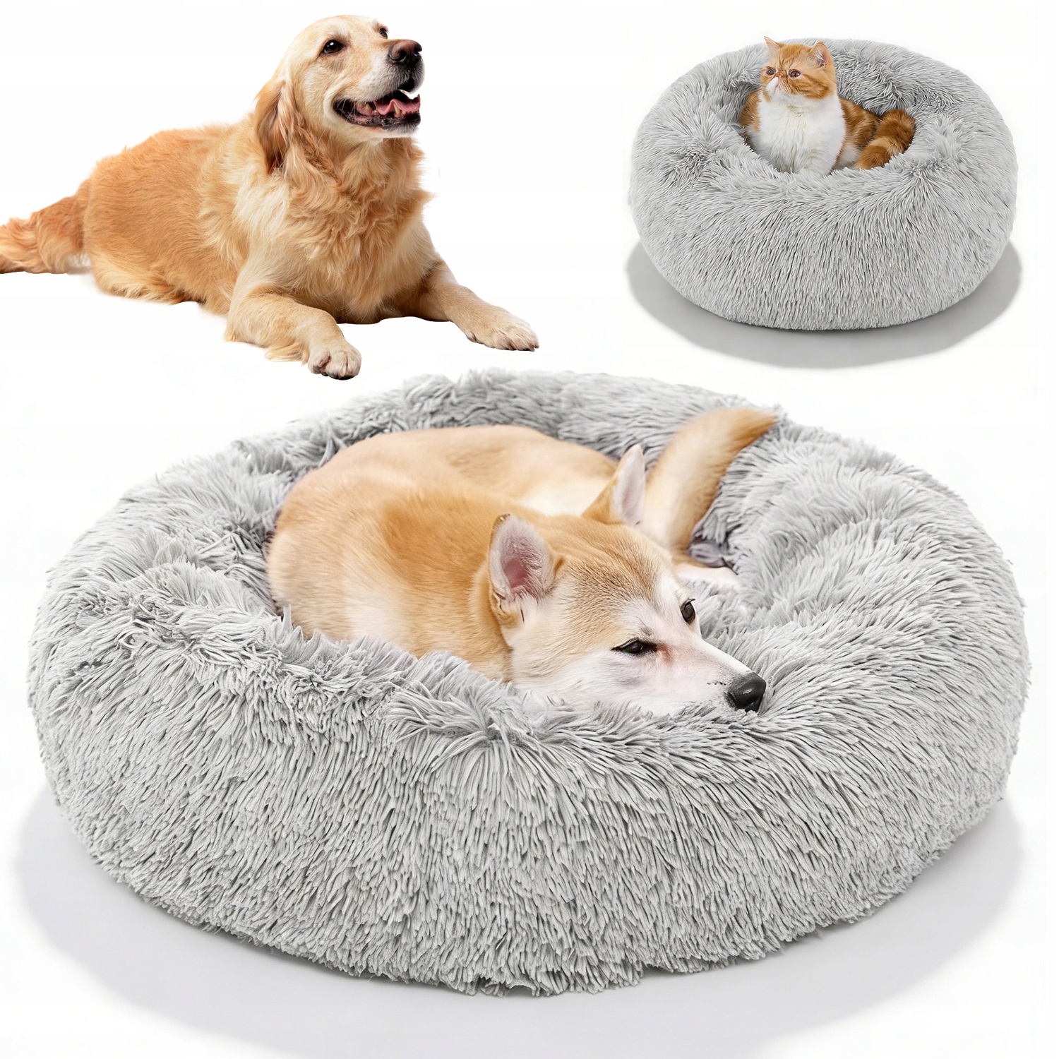 Levně Pelíšek Pro Psa Kočku Plyšové Chlupaté Potah Polštář 60*60 CM