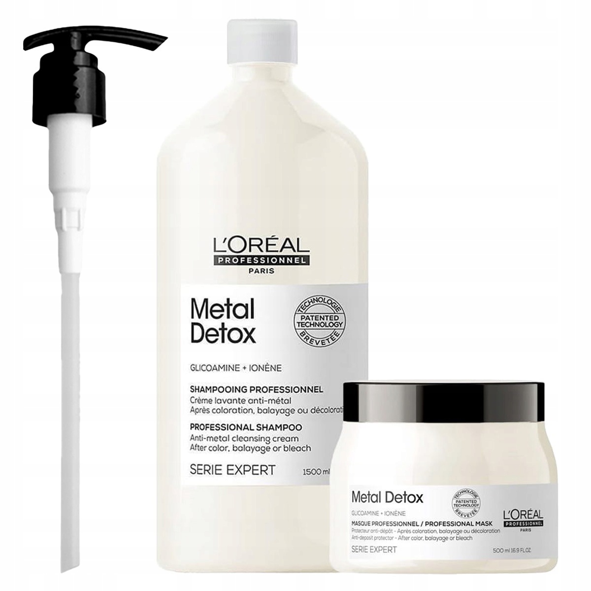 Loreal Metal Detox Sada pro barvené vlasy šampon pumpička maska