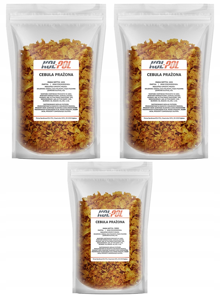 Cebula Prażona 2,5kg Cebulka smażona Kol-Pol